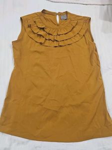 Mustard Ruffle Top