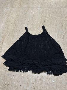 Black Crochet Tank Top