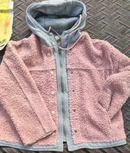 Pink Fuzzy Hooded Jacket