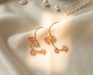 wire wrapped Y2K Floral beaded Earrings