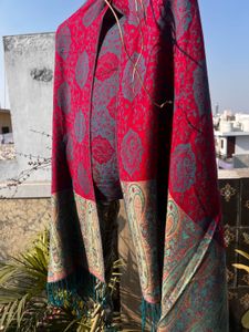 Pashmina Red Embroidered Stole
