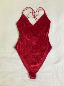 H&M Divided Velvet Bodysuit Eur S