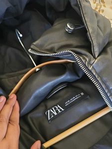Zara Black Faux Leather Jacket