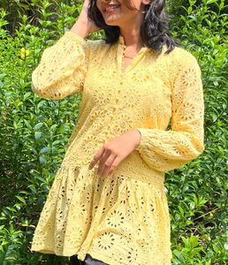 Yellow Embroidered Top