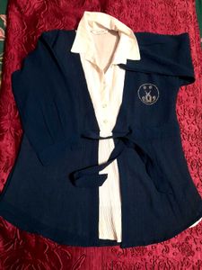 Athiya Navy Blue Cardigan with Belt