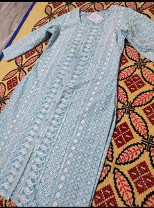 Blue chikankari Kurta