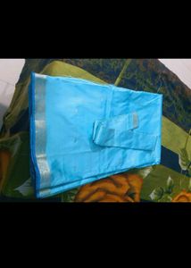 Sky blue silk saree