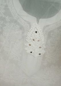 Chikenkari Mirror work Kurti with Inner