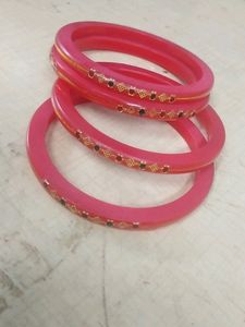 Pink Color Lemination Bangles