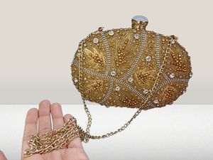 Crystal And Gold Embellished Clutch For Women