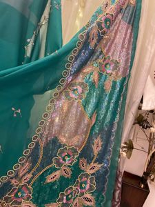 Elegant Teal Saree