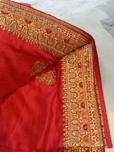 Red Embroidered Saree