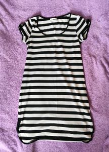 Black White Striped Dress