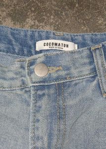 baggy jeans with blue side strips