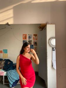 Red One-Shoulder Mini Dress