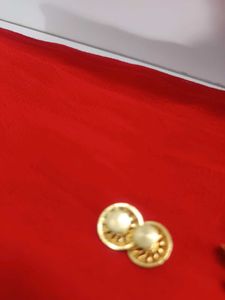 Gold Stud Earrings with Ruby