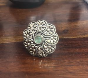 Silver Tone Floral Ring