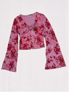 Floral Print Tie Front Top