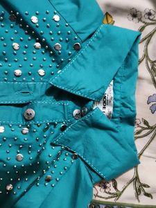 Teal Embellished Top