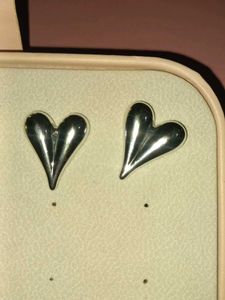 Heart Shaped Silver Earrings