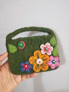 2 Felted Wool Purses, Pouches