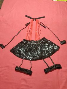 Red &amp; Black Strappy Lingerie Set 🔥 (Size S)