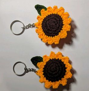 Crochet Sunflower Keychain