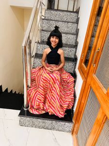 Girls/women Striped Skirt Set