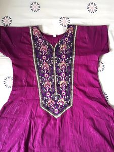 Purple A-line Festive Kurta