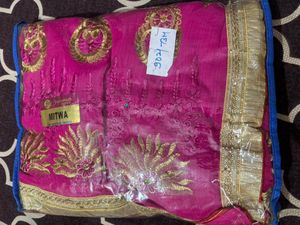 Pink Embroidered Saree