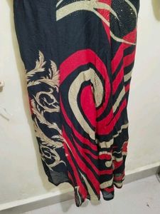 Red &amp; Black Print Kurti