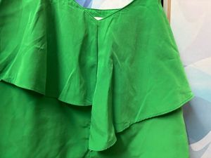 Green Cut sleeve Top