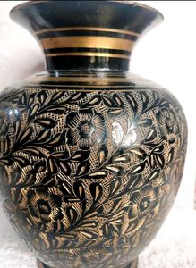 Vintage Floral Etched Vase