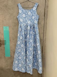 Savana blue textured Midi Dress - Elegant &amp; Chic