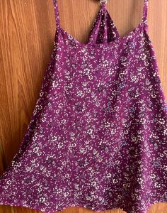 Purple Top With Flower Details
