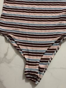 Striped tube body suit