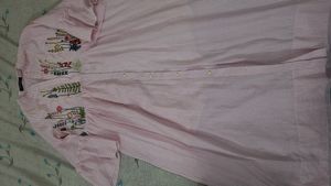 Baby Pink Maxi Dress With Ballon Sleeves