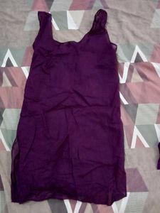 Wine Embroidered Kurta