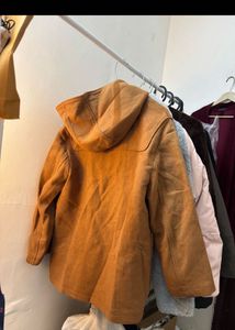 Brown Hooded Toggle Coat