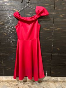 Magenta Flared Midi