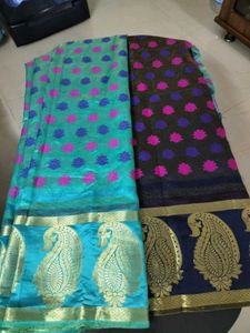 New Silk Blend Saree with Paisley &amp; Floral Motifs