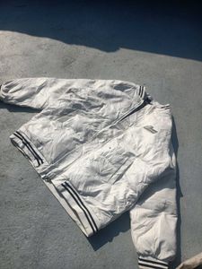 Stylish White Leather Jacket