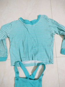 Babyhug Boy Dungarees With Sweatshirt