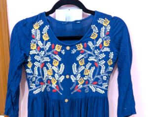 Blue Embroidered Dress