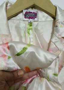 Satin Blazer Brand Name Printed