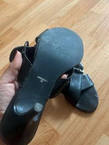 Black Cross Heel Sandals