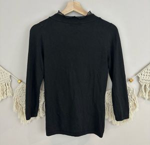 Black Tie-Neck Top