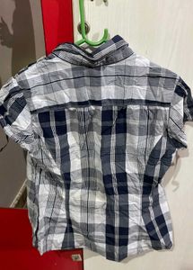 Plaid Button-Down Top