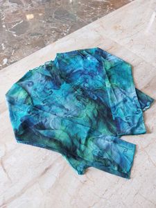 Sheer Blue & Green Top