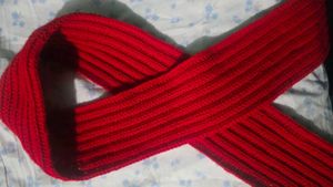 Cozy Red Knit Scarf